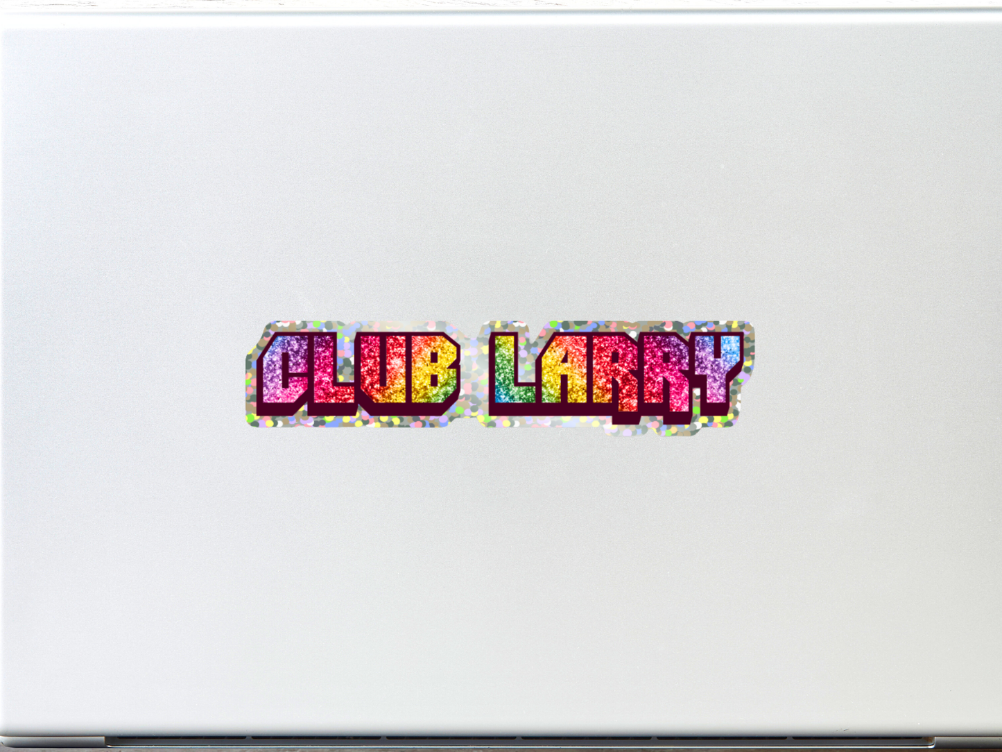 Club Larry Halogenic Vinyl Sticker, Custom Larry Name Sticker