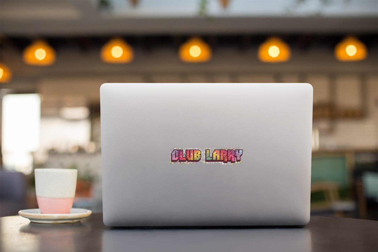 Club Larry Halogenic Vinyl Sticker, Custom Larry Name Sticker