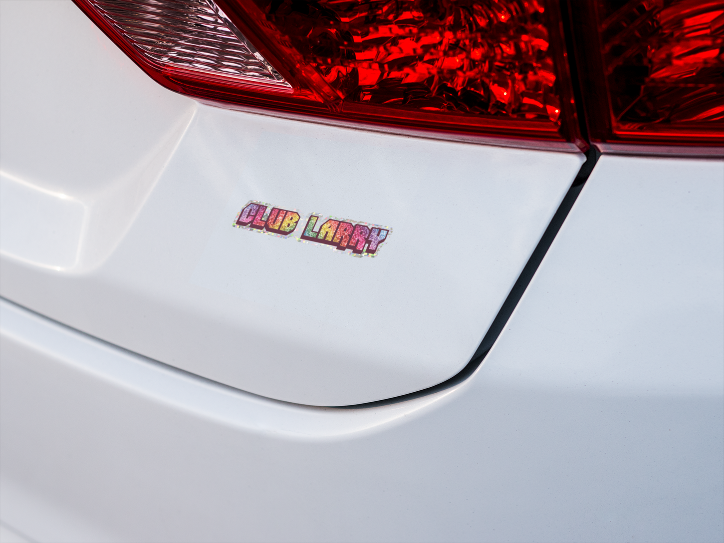 Club Larry Halogenic Vinyl Sticker, Custom Larry Name Sticker