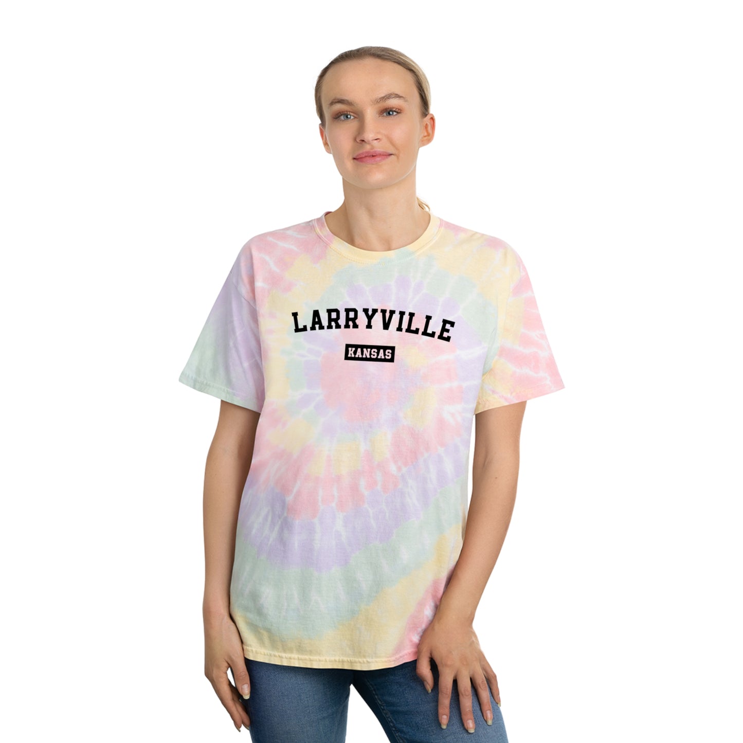 Larryville Kansas Tie-Dye T-shirt, Spiral Tie Dye Larry Name Tee