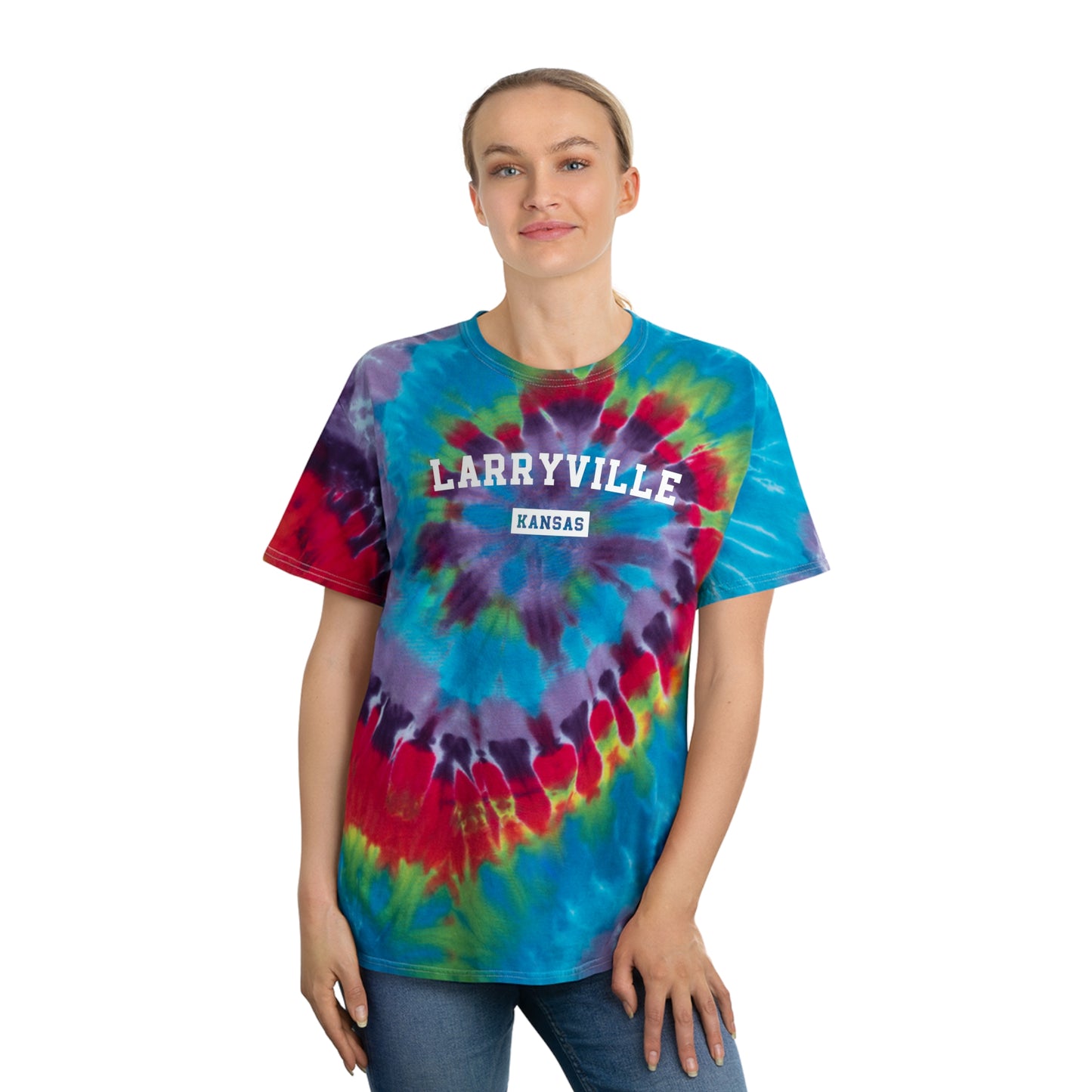 Larryville Kansas Tie-Dye T-shirt, Spiral Tie Dye Larry Name Tee