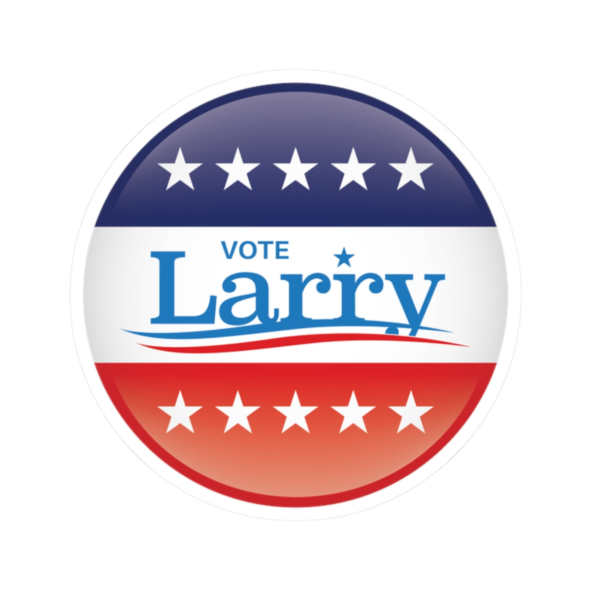 Vote Larry Circle Sticker, Funny Larry Sticker,  Patriotic Larry Red White Blue Sticker