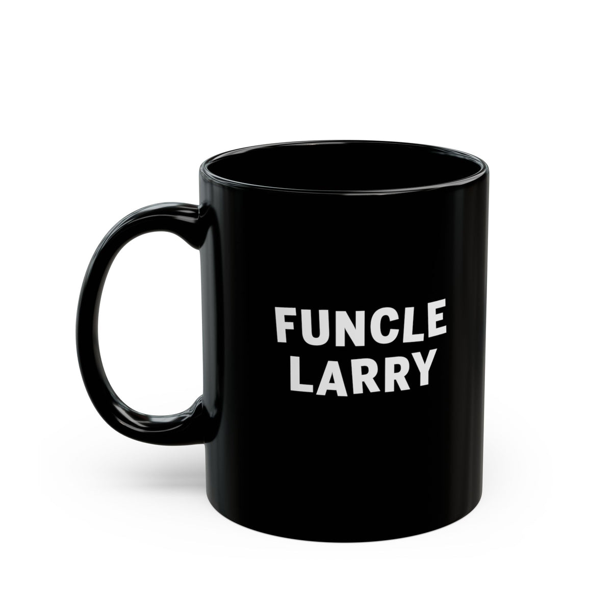 Funcle Larry Black Coffee Mug — Fun Uncle Larry 11oz Ceramic Cup,