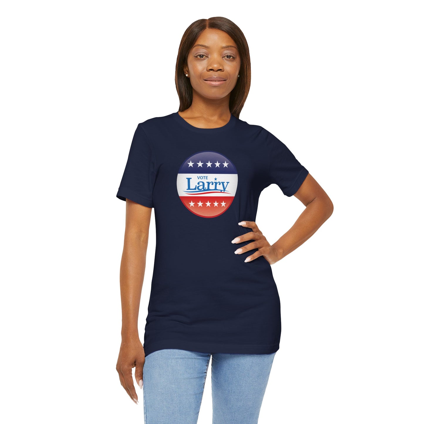 Vote Larry Unisex Adult T-shirt, Political Red White and Blue Larry Tee