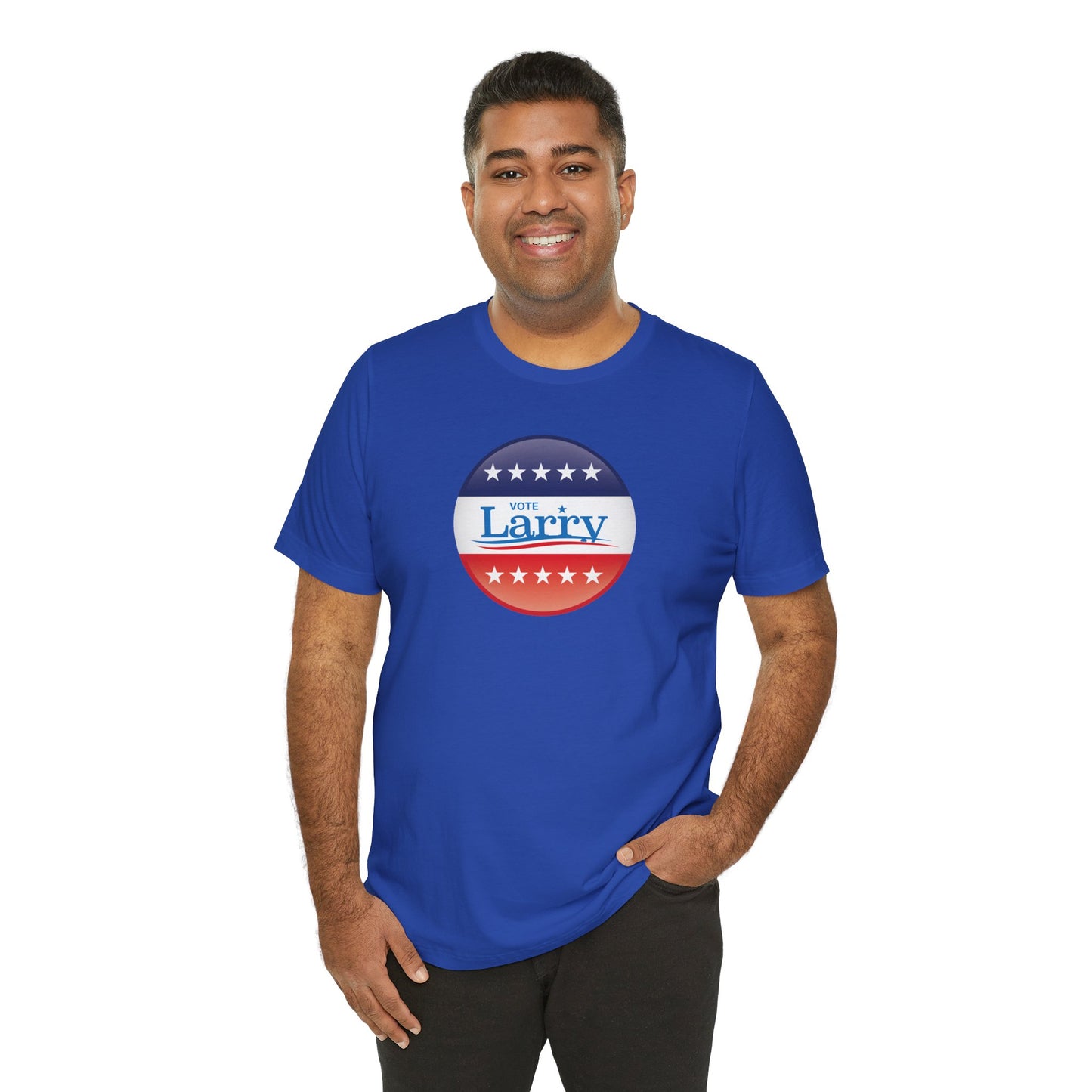 Vote Larry Unisex Adult T-shirt, Political Red White and Blue Larry Tee