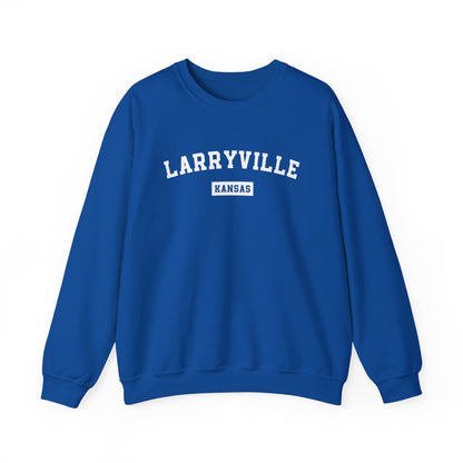 Larryville Kansas Crewneck Sweatshirt - College Style Pullover, Fun Lawrence Kansas KU College Sweater
