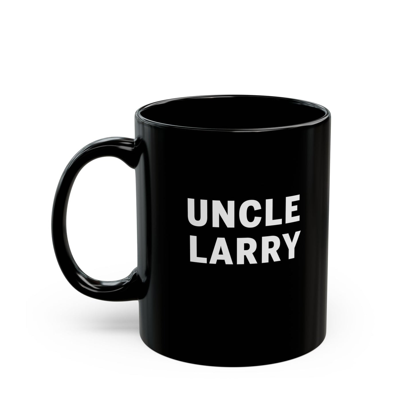 Uncle Larry Black Coffee Mug — Fun Uncle Larry 11oz Ceramic Cup,