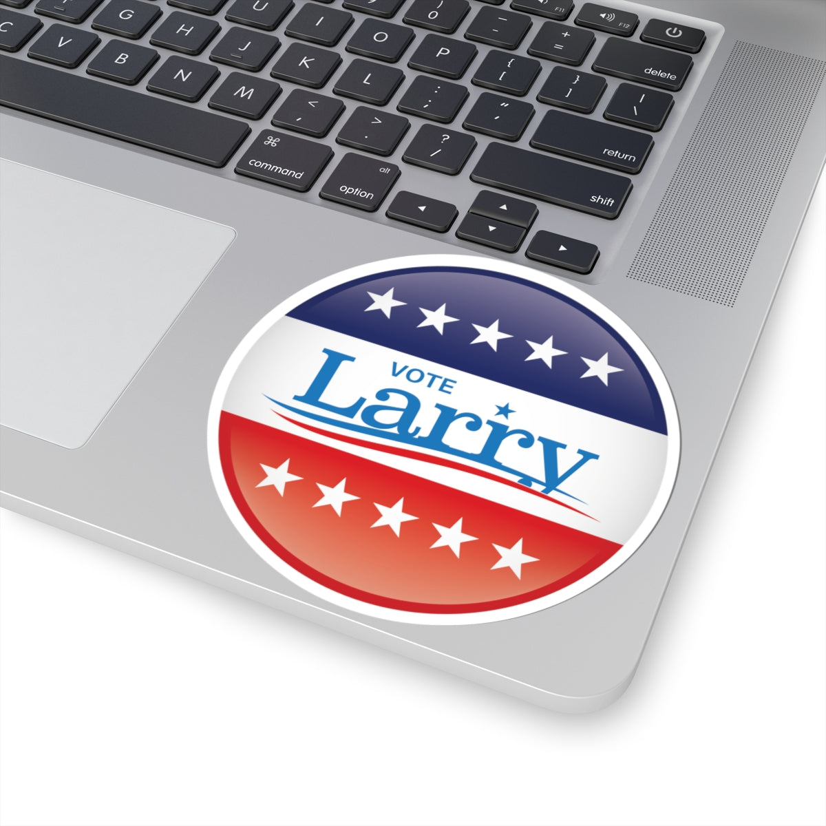 Vote Larry Circle Sticker, Funny Larry Sticker,  Patriotic Larry Red White Blue Sticker