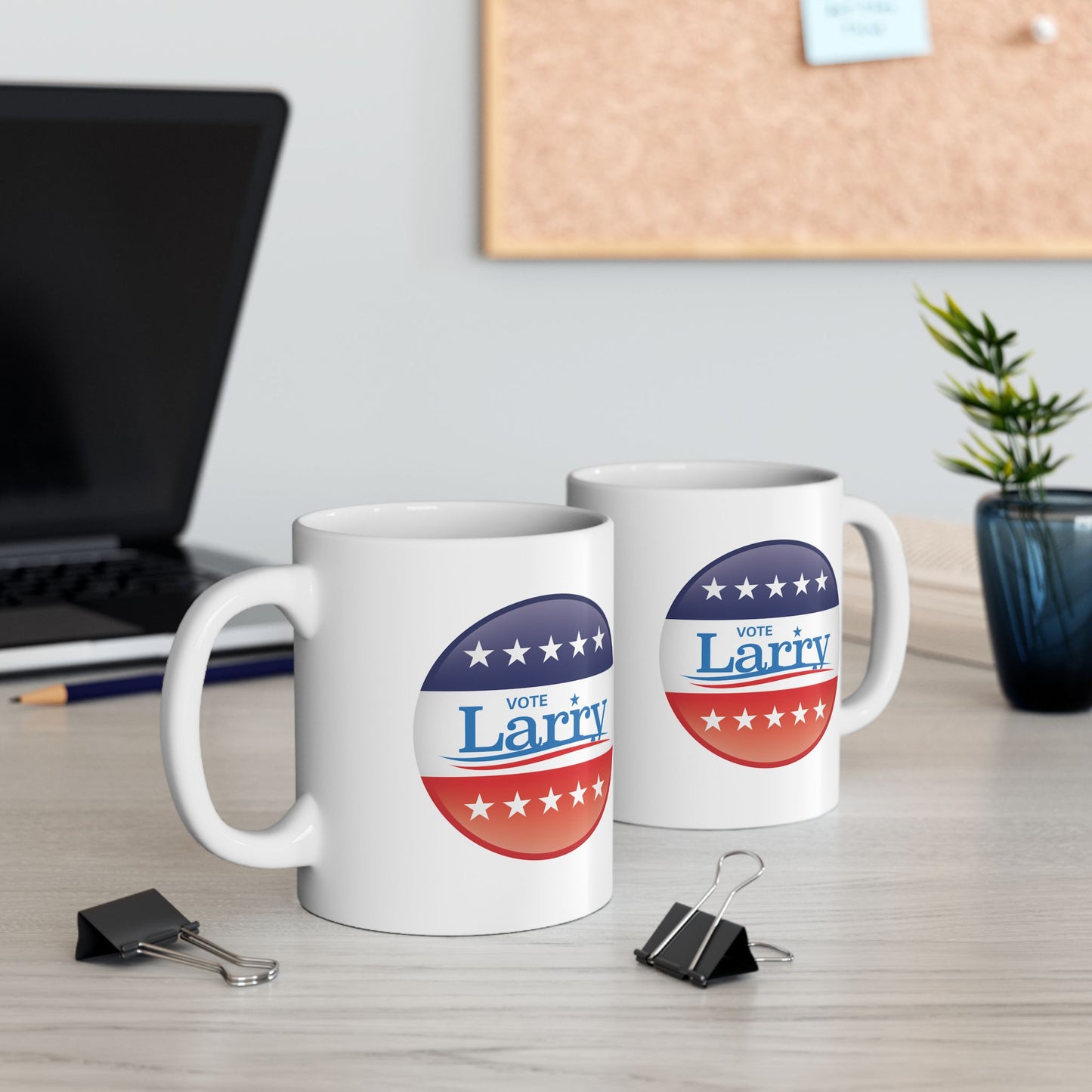 Vote Larry Ceramic Mug 11oz