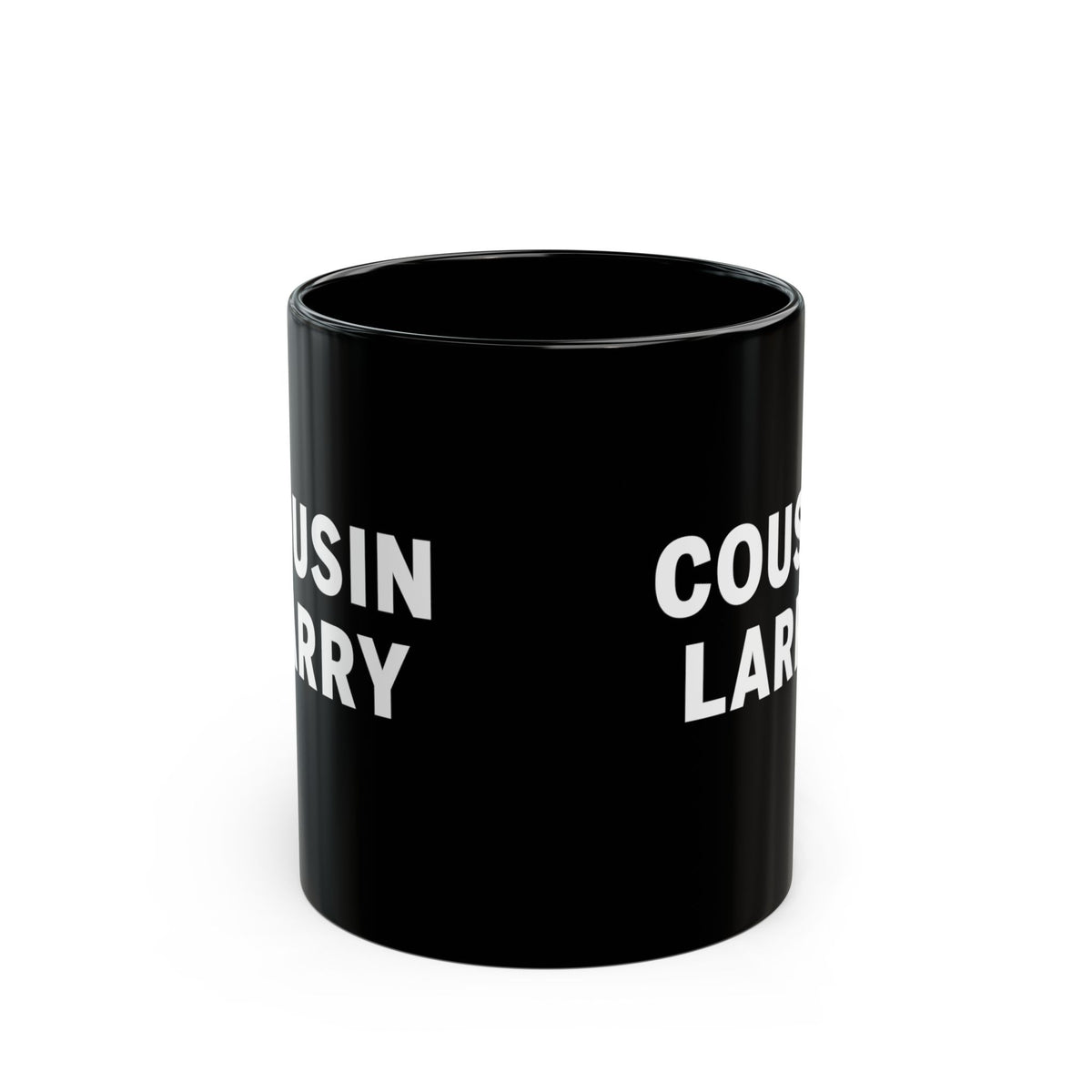 Cousin Larry Black Coffee Mug — 11oz Ceramic Cup