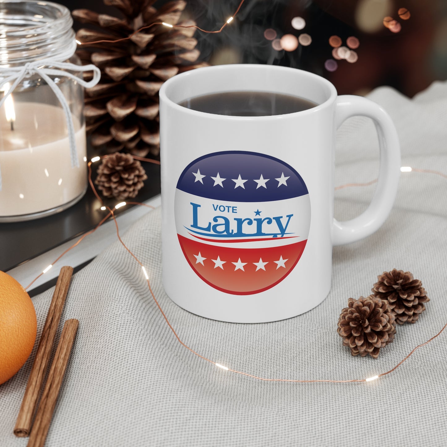 Vote Larry Ceramic Mug 11oz