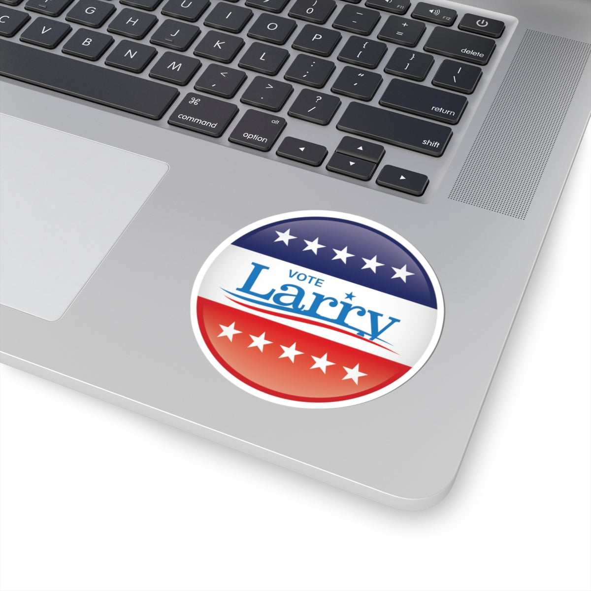 Vote Larry Circle Sticker, Funny Larry Sticker,  Patriotic Larry Red White Blue Sticker
