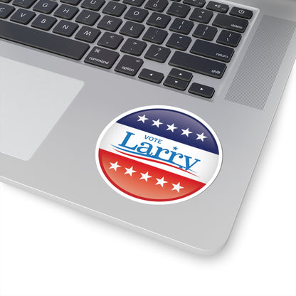 Vote Larry Circle Sticker, Funny Larry Sticker,  Patriotic Larry Red White Blue Sticker