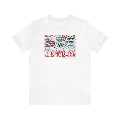 Larry Graffiti Wall - Reykjavik Iceland Unisex Short Sleeve Tee