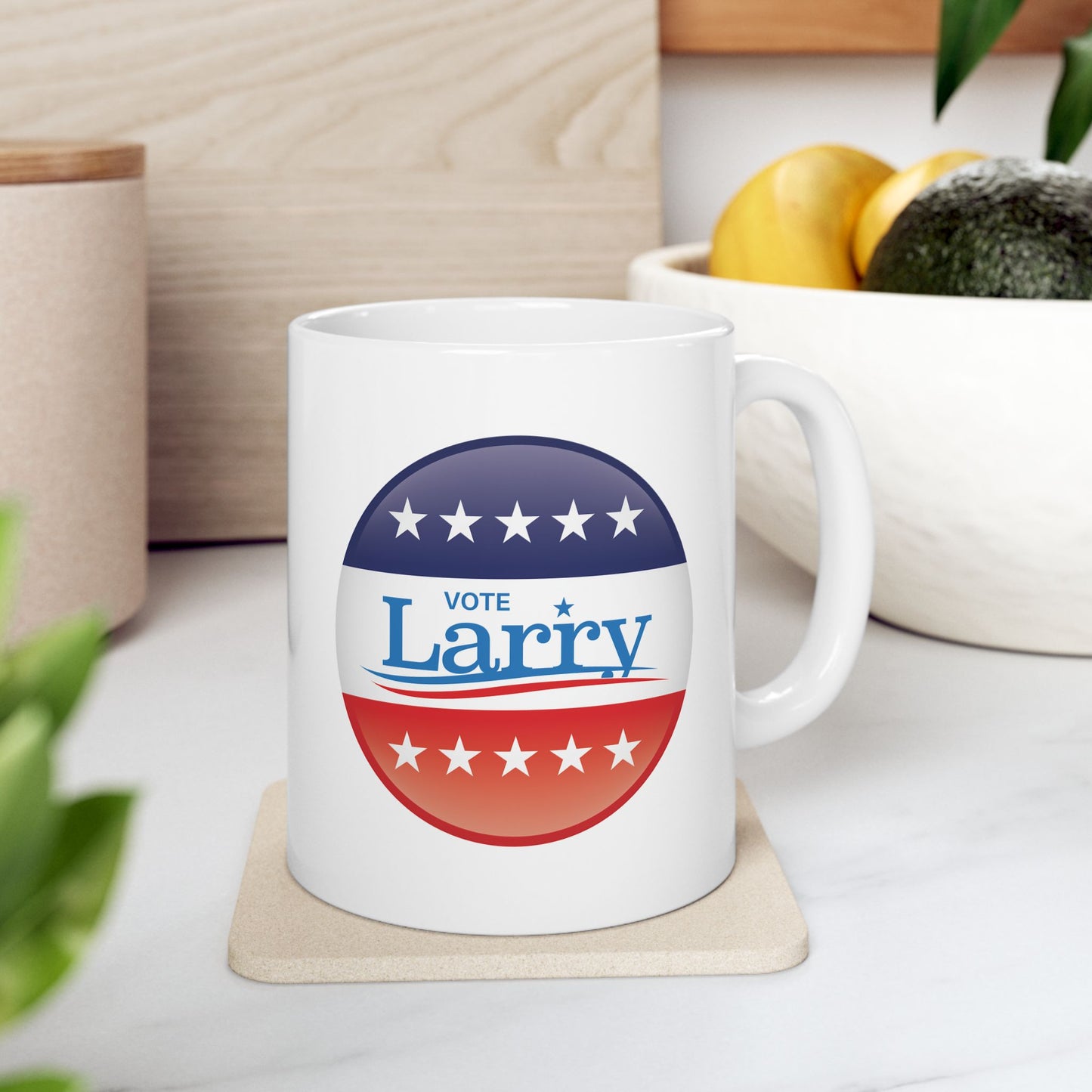 Vote Larry Ceramic Mug 11oz