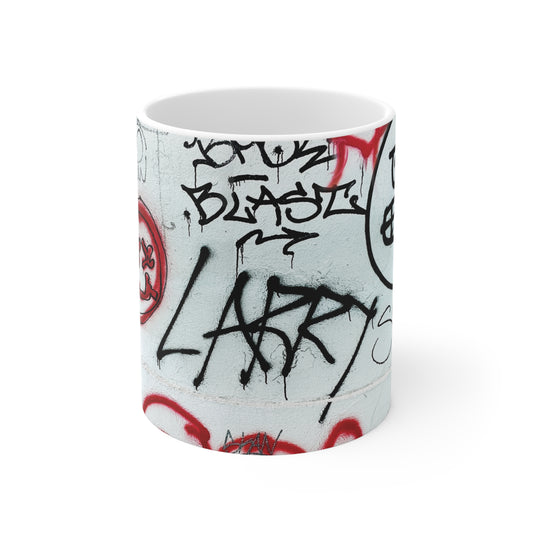 Larry Graffiti Wall - from Reykjavik Iceland Ceramic Mug 11oz