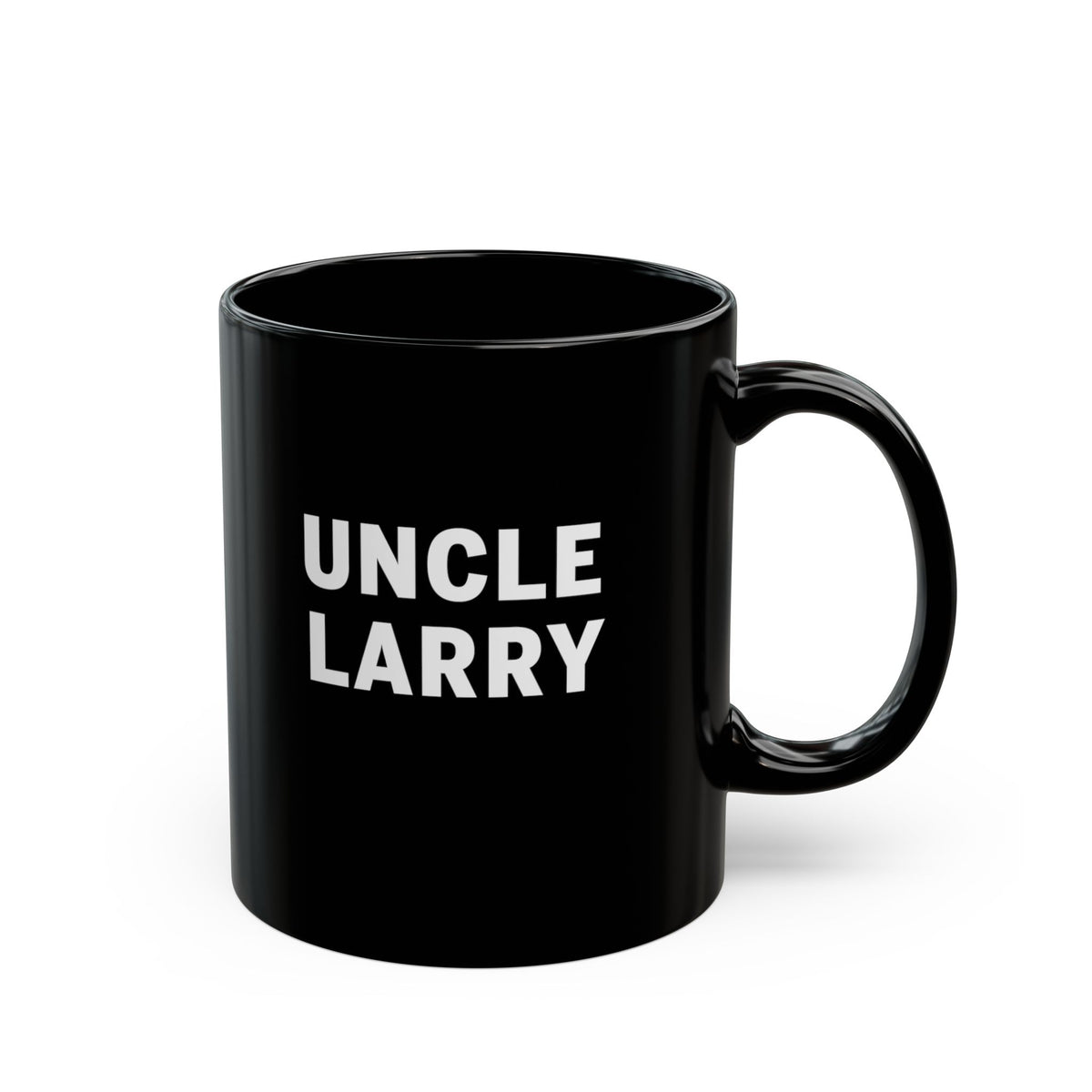 Uncle Larry Black Coffee Mug — Fun Uncle Larry 11oz Ceramic Cup,