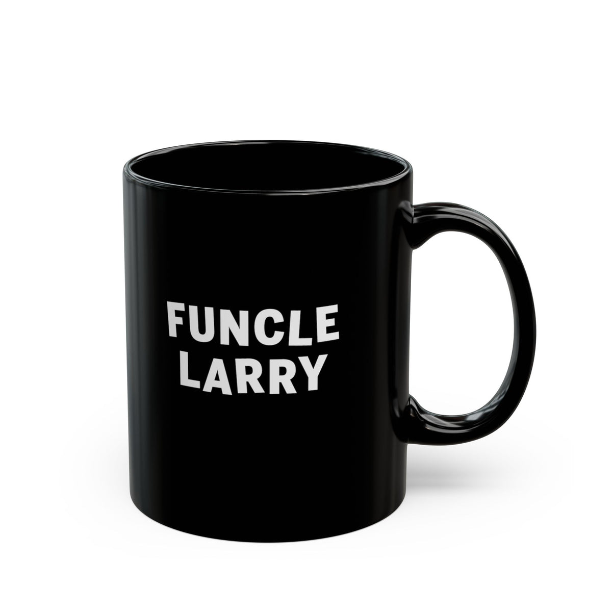 Funcle Larry Black Coffee Mug — Fun Uncle Larry 11oz Ceramic Cup,