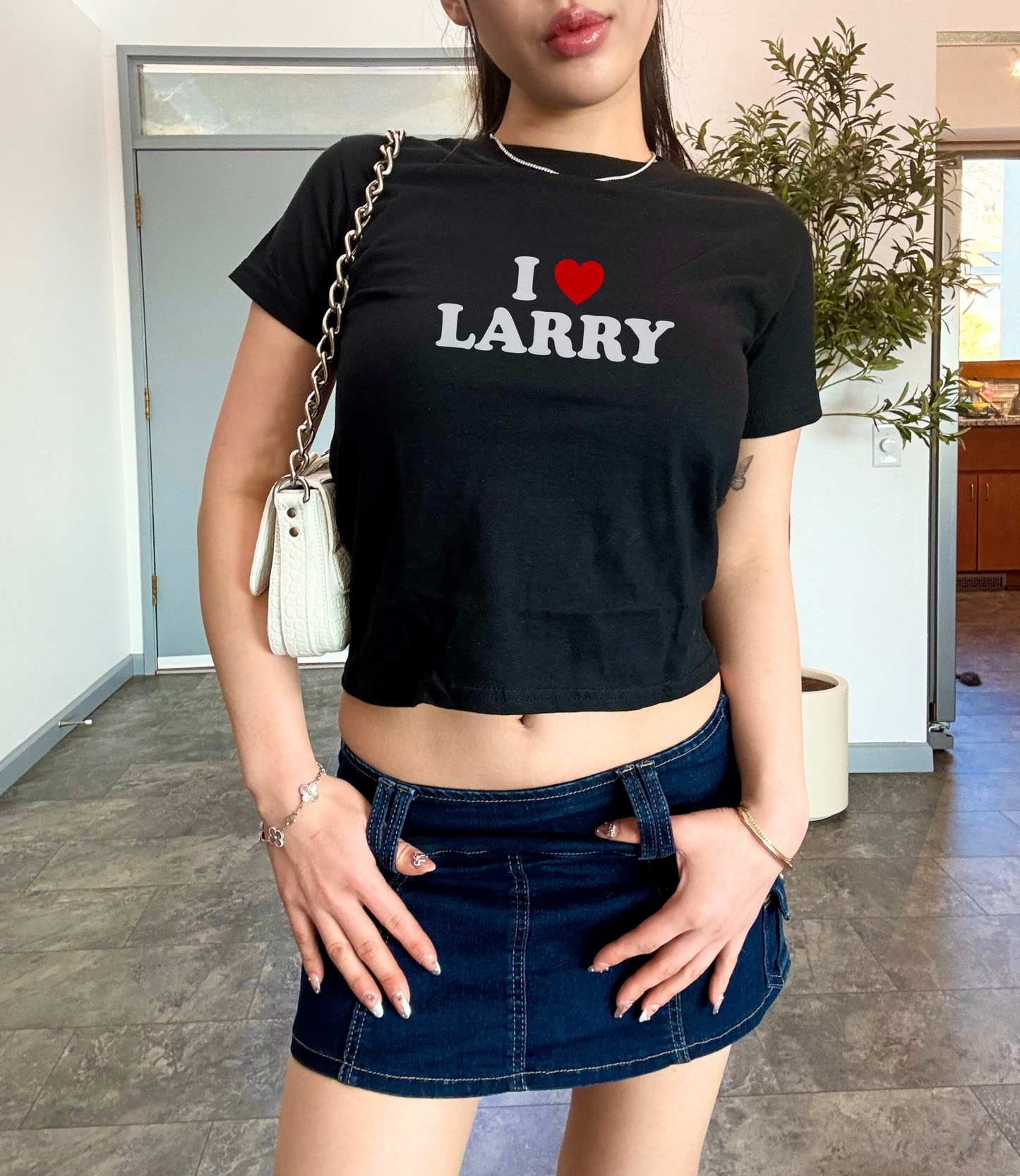 I Love Larry Baby Tee, 90s style Y2K Tshirt