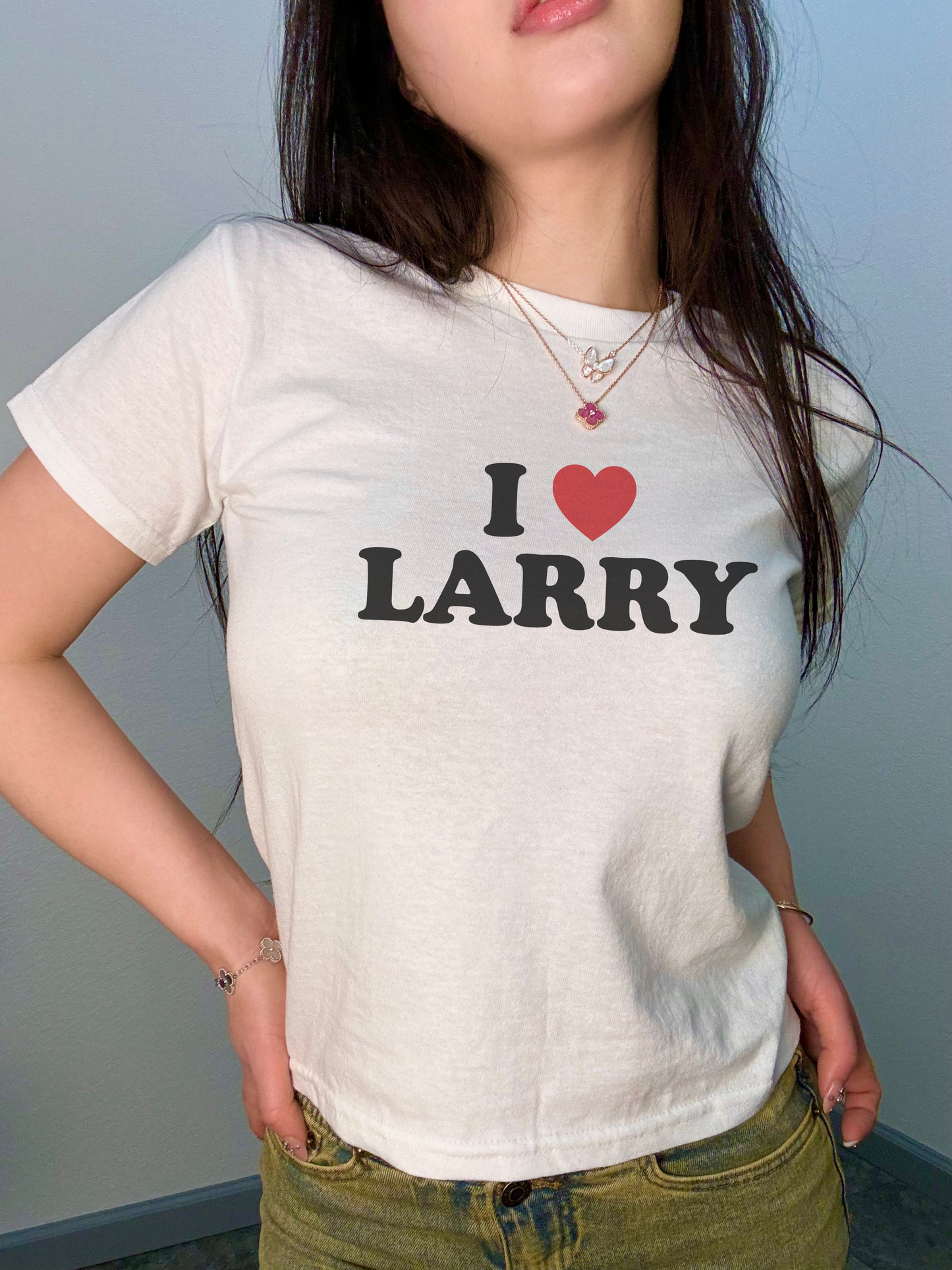 I Love Larry Baby Tee, 90s style Y2K Tshirt