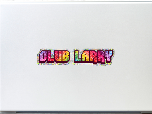 Club Larry Halogenic Vinyl Sticker, Custom Larry Name Sticker