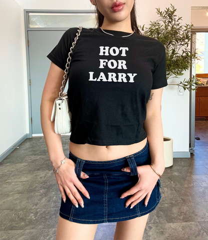 Hot for Larry Y2K Style Baby Tee, 90s Style Larry Tshirt