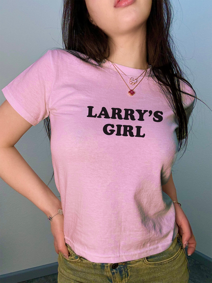 Larry's Girl Y2K Style Baby Tee, 90s Style Larry Tshirt