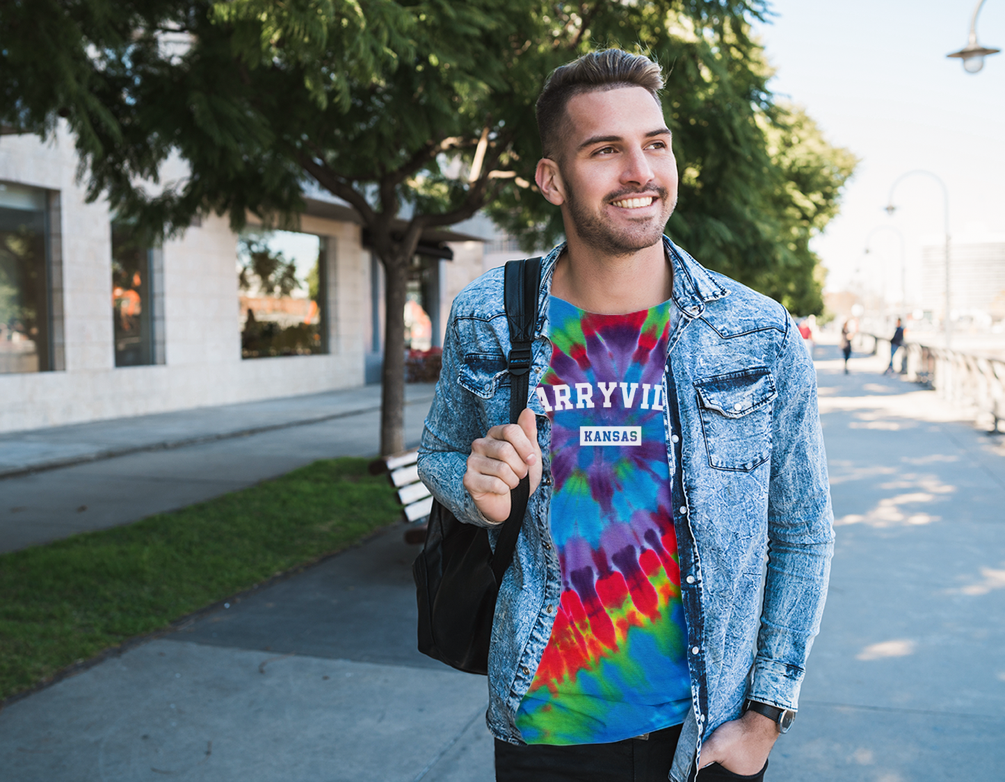 Larryville Kansas Tie-Dye T-shirt, Spiral Tie Dye Larry Name Tee