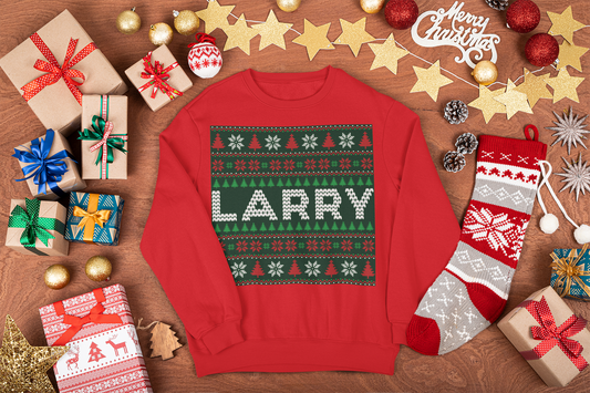 Larry Ugly Christmas Sweater, Holiday Name Sweatershirt