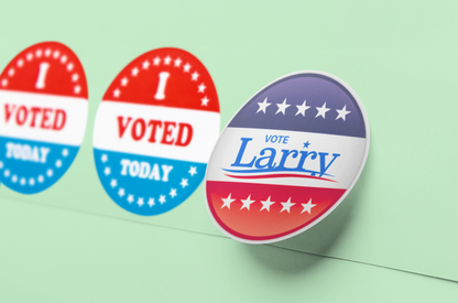 Vote Larry Circle Stickers, Funny Larry Sticker, Name Larry Sticker