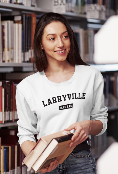 Larryville Kansas Crewneck Sweatshirt - College Style Pullover, Fun Lawrence Kansas KU College Sweater